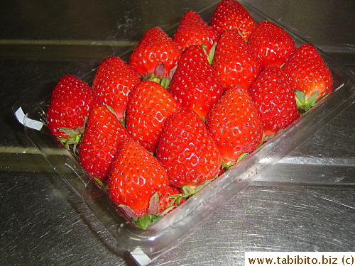 Neatly-packed strawberries