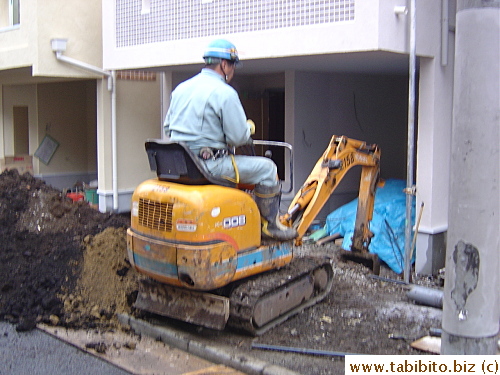 Bad picture but the man shows the size of the bulldozer