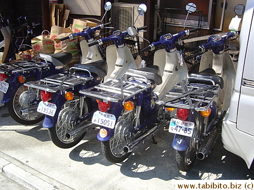 Set of motorbikes for a newspaper distributing shop