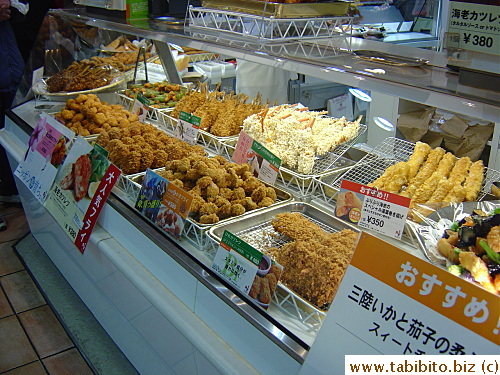 A variety of deep-fried food