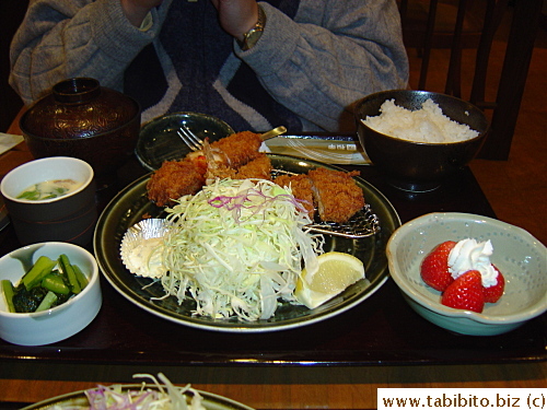 KL's set has fried pork, prawn and chicken breast stuffed with herb and pickled plum