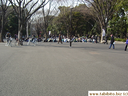 Mass held right inside Ueno Park on a Saturday