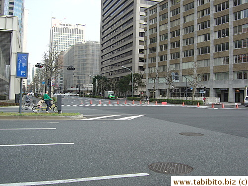 This major road in the heart of Tokyo blocked for bikers. Tandem bicycles are popular on such day