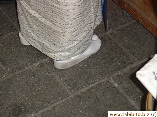 Foot spilling out from the right side