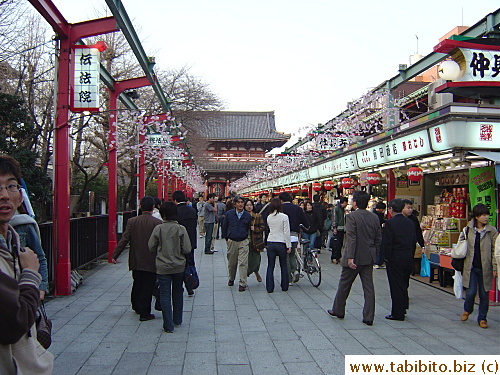 The main street leading to Sensoji Temple