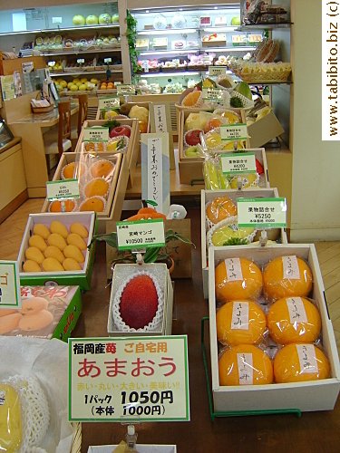 This fruit and cake shop on the basement level of Odakyu dept store in Shijuku sells some of the most pricey fruits I've seen