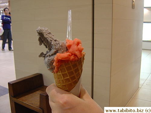 KL's black sesame seed and Sicilian orange gelato