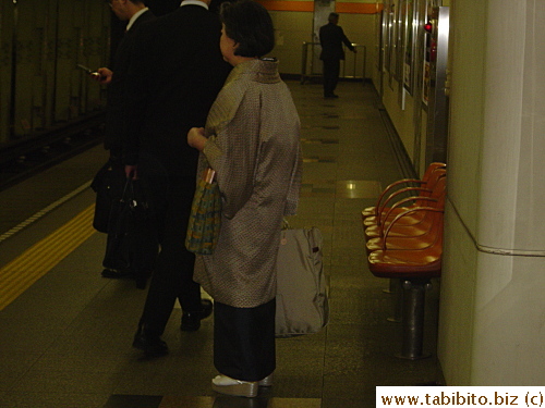 May be she's on her way to a shrine to pray