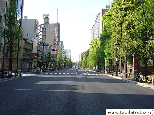 The main street in front of Tokyo University