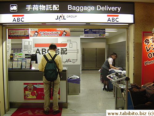 Baggage transfers counter in Narita Airport