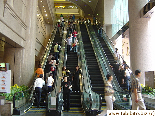 Long escalators in Times square, Causeway Bay