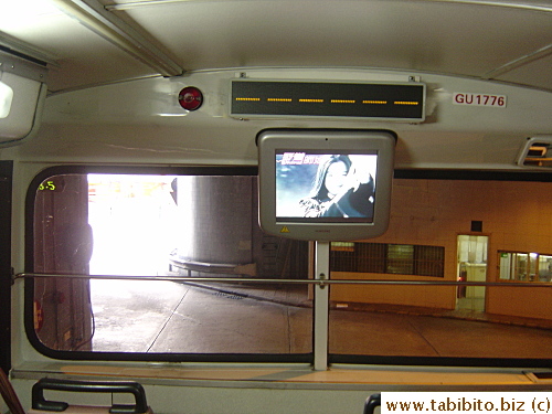 Music video showing on a bus TV