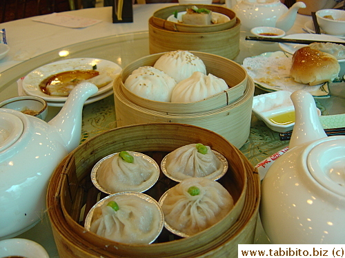 Mini Shanghai soup dumplings. The foil cups ensure the diner get every single drop of meat juice inside the dumpling