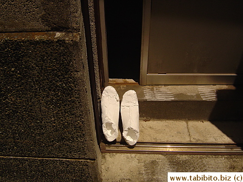 Plaster mold for broken feet. Someone broke both feet? That's tough