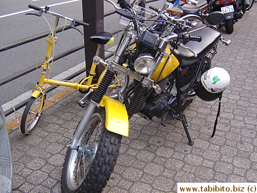 Matching bicycle and motorbike