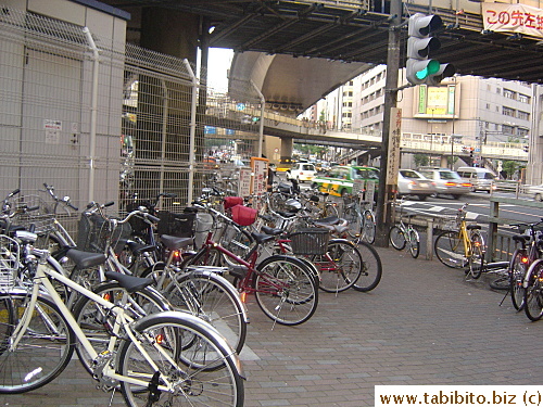 Bicycles parked on the street