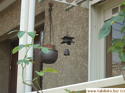 Japanese wind chime tinkles prettily in the wind