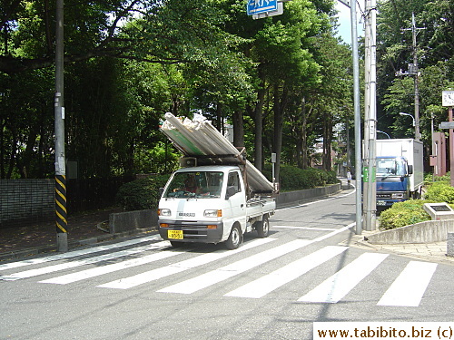 Mobile van selling washing poles