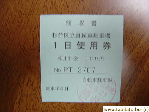 Receipts are issued for one-day passes