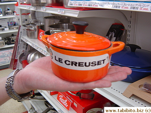 The smallest pot I've seen from Le Creuset.  Pretty useless but still sold for US$80