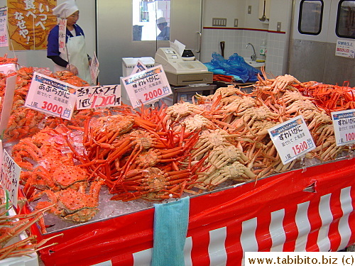 A crab stall inside our fish shop