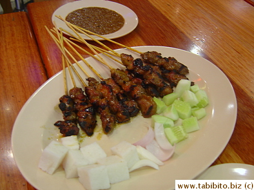 We already had satay in Penang in 2002 so we weren't going to eat any this trip to save room for other food. But we never had duck satay, so we ended up ordering a dozen.  They tasted no different than chicken or beef, but still very delicious with a yummy peanut sauce. 