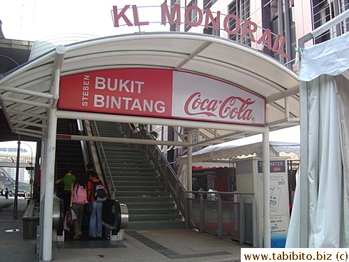 Monorail station in Bukit Bintang