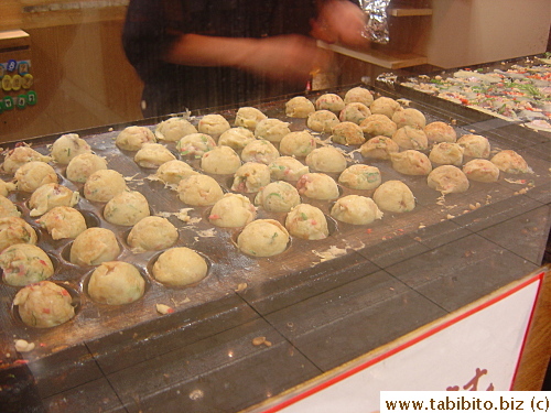 Takoyaki in the making
