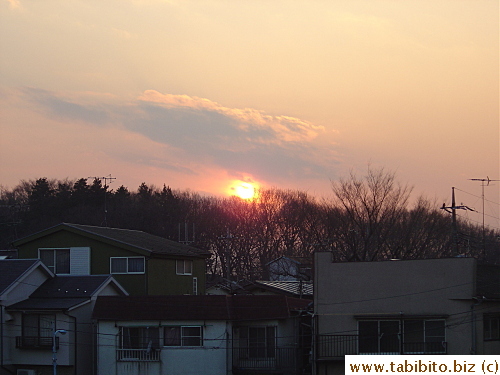 Sunset viewed from our balcony