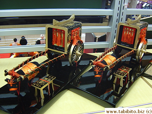 Miniature Japanese cow-drawn carriages