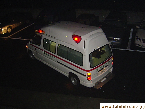 The ambulance that parked right in front of our apartment