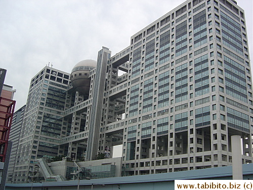 Fuji TV building is one of the landmarks of Odaiba