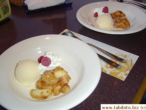 Apple cobbler and vanilla ice-cream