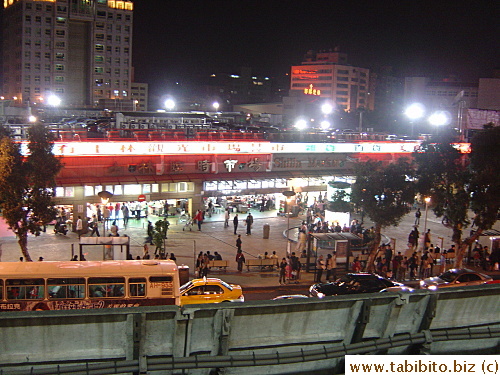 The hawker food center in Shihlin night market right next to the train station