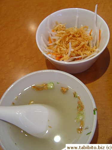 Salad and broth