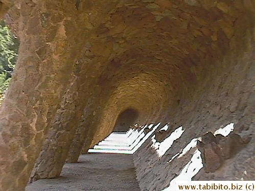 An interesting corridor in Guell Park, Barcelona