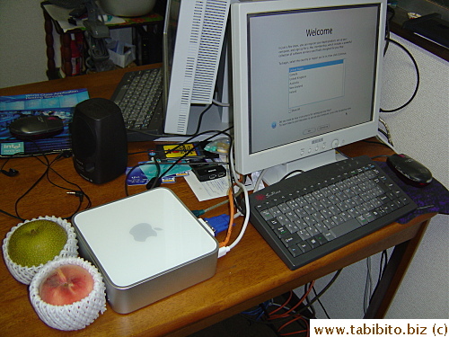 KL's work station, his Mac mini replaces the laptop