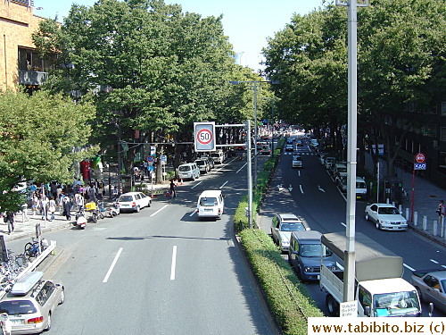 A main road just to the left of the station