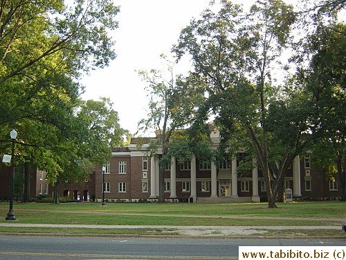 A good-looking building on University Boulevard, the main thoroughfare of the school