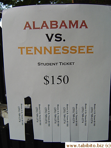 Someone was selling football tickets for $150!