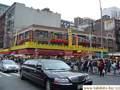 Chinatown. Limousines are abundant in New York