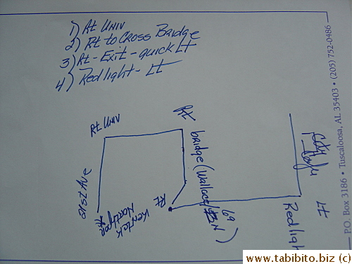 The map and step-by-step instruction given by that very nice receptionist who helped us find the Café