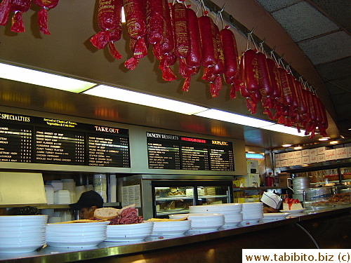 The counter inside the deli