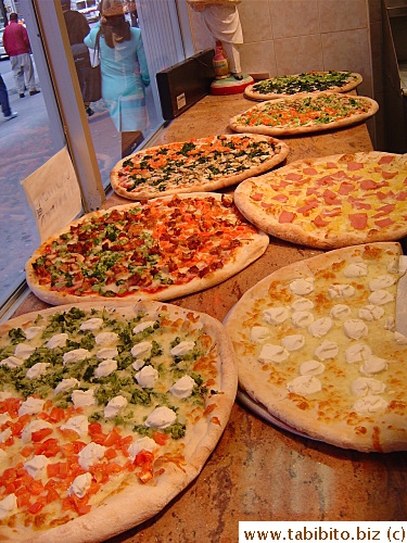 Just some of the pizza in the place where we had the late lunch in Union Square