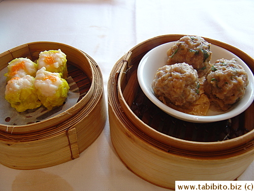 Pork dumplings with crab roe topping and beef balls are particularly yummy