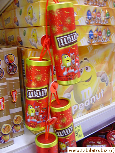 M&M's put out candies in firecracker containers for the Chinese New Year