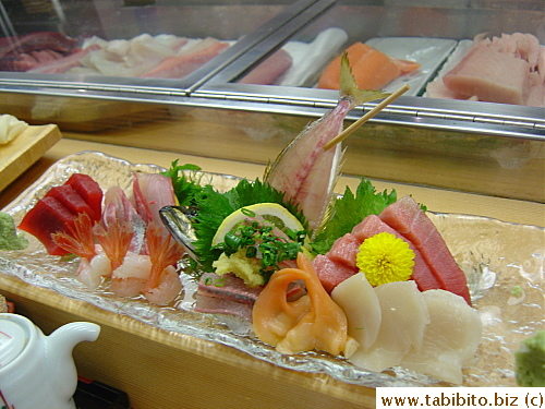Sashimi set.  The poor fish was still alive when it came to the table and its mouth gasping for air