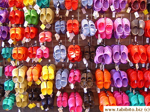 Crocs sandals were everywhere. I saw them mostly worn by western women and kids