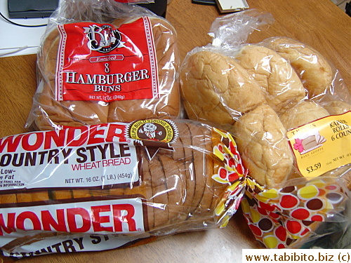 Hamburger buns, Kaiser rolls and Wonder bread!