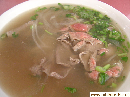 KL's Pho with rare beef $5